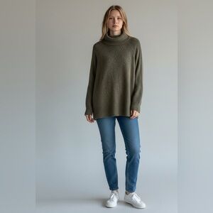 A New Day Turtleneck Tunic Sweater Green Size Large